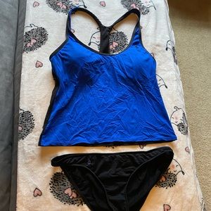 Royal blue/ Black Polo tankini